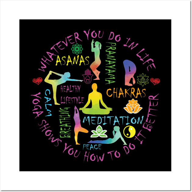 Yoga Meditation Trainer Chakra Asanas Yogi T shirt and Gift Items Wall Art by Envision Styles